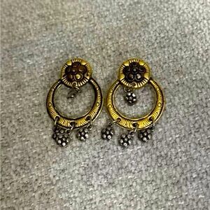 Vintage Tri-Color Boho Floral Earrings